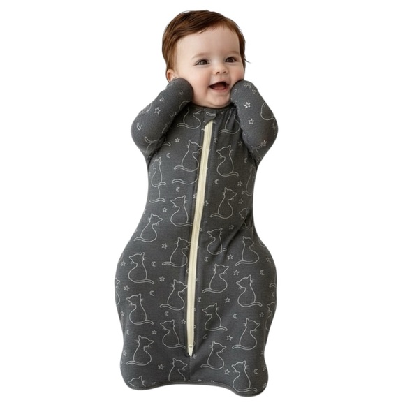 Bamboo Fabric Starry Cat Design Baby Sleep Swaddle - Small - Picture 1 of 4
